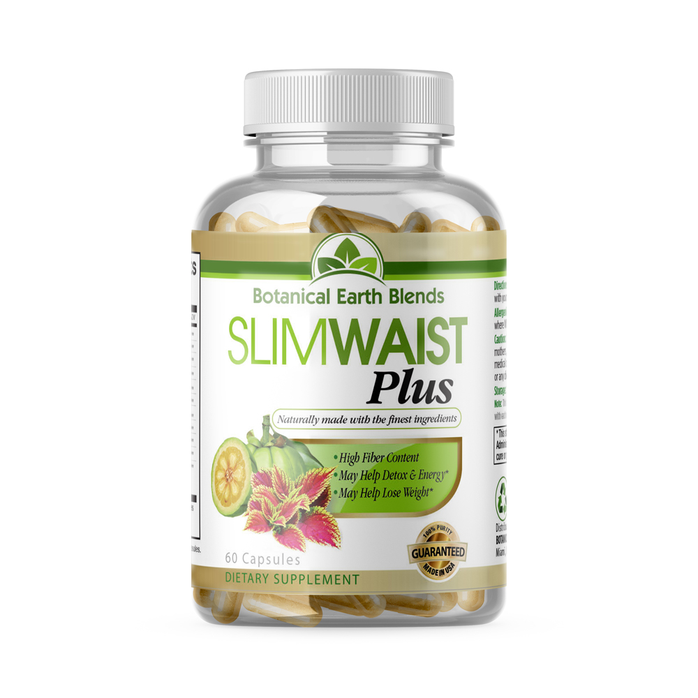 Frasco de SlimWaist Plus – suplemento natural en cápsulas con extractos de Garcinia Cambogia y fibra